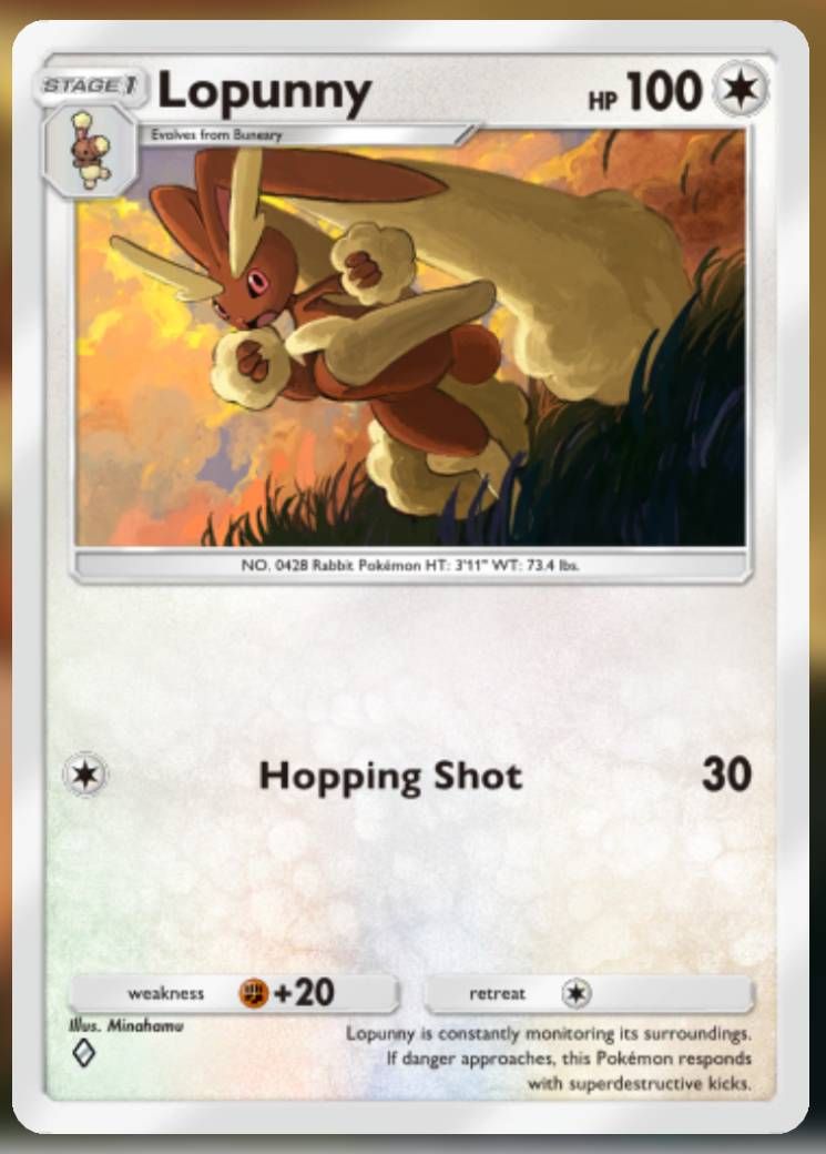 The Lopunny card, from Shining Revelry.