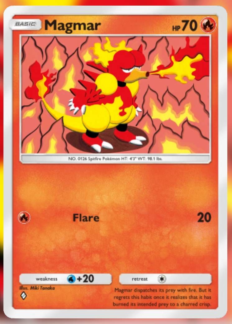 The Magmar card, from Shining Revelry.
