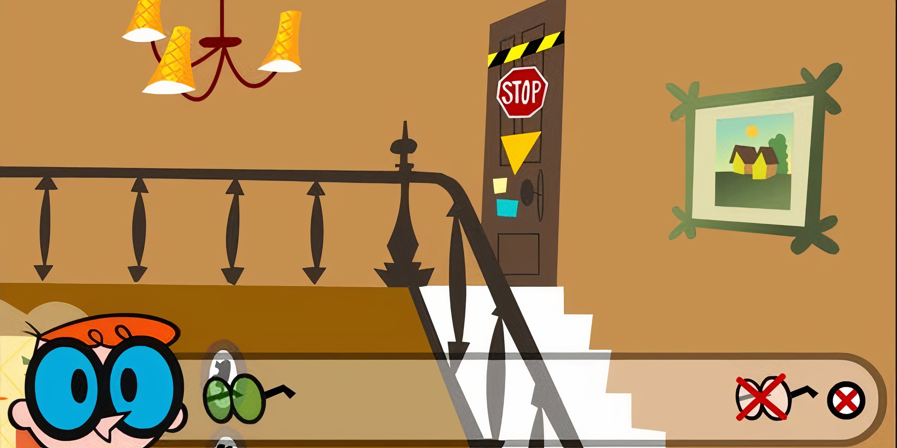 The staircase area from Dexter's Laboratory: Runaway Robot.