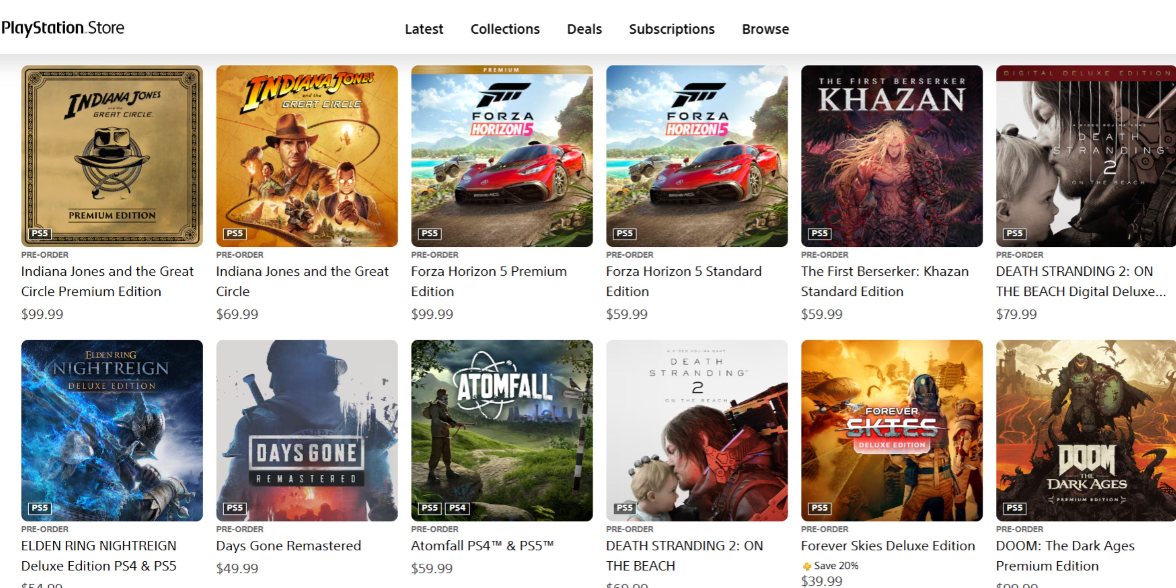 top selling pre-orders on the playstation store.