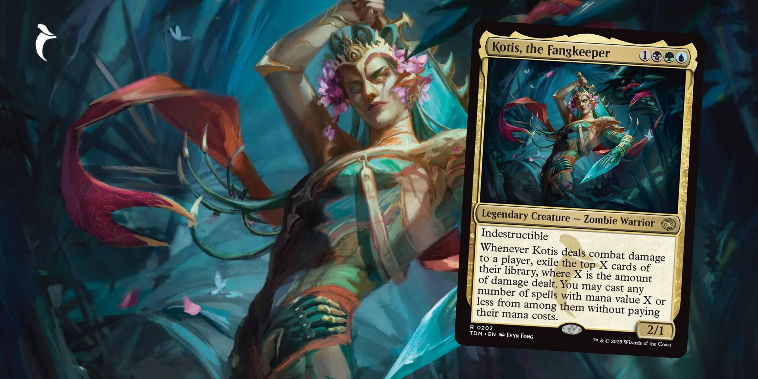 MTG Kotis, the Fangkeeper art with the card in front of it.