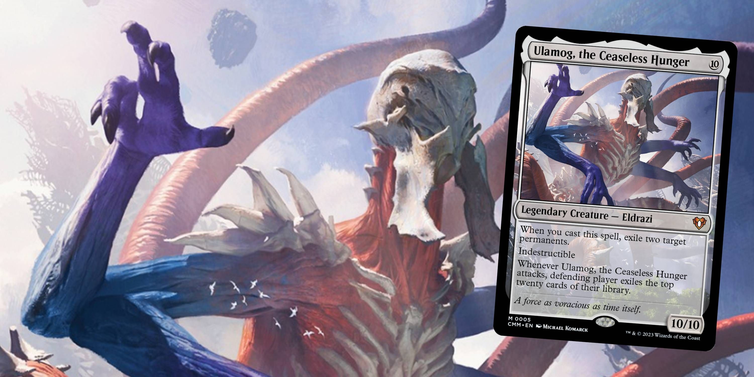 MTG Ulamog the Ceaseless Hunger art with the card next to it.