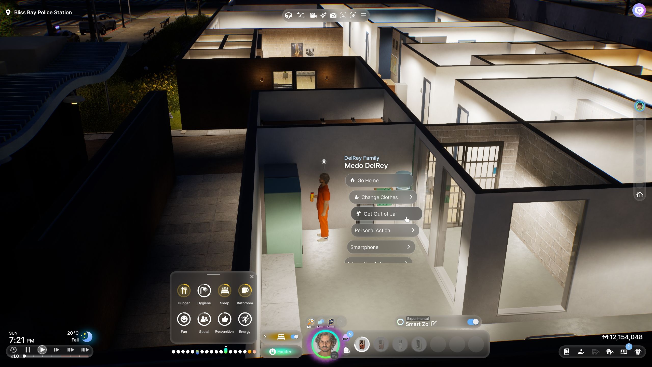 Option to get out of jail when clicking on your Zoi  - Inzoi