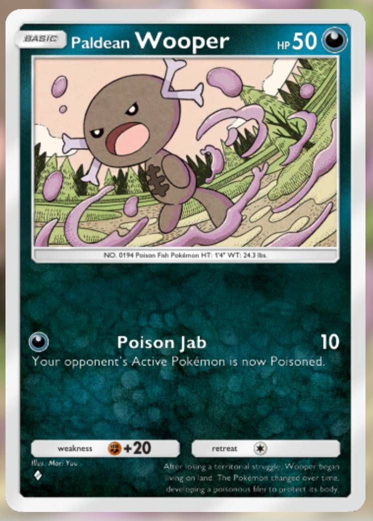 The Paldean Wooper card, from Shining Revelry.