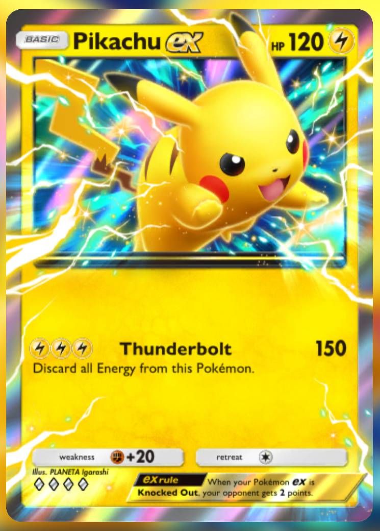 The Pikachu ex card, from Shining Revelry.