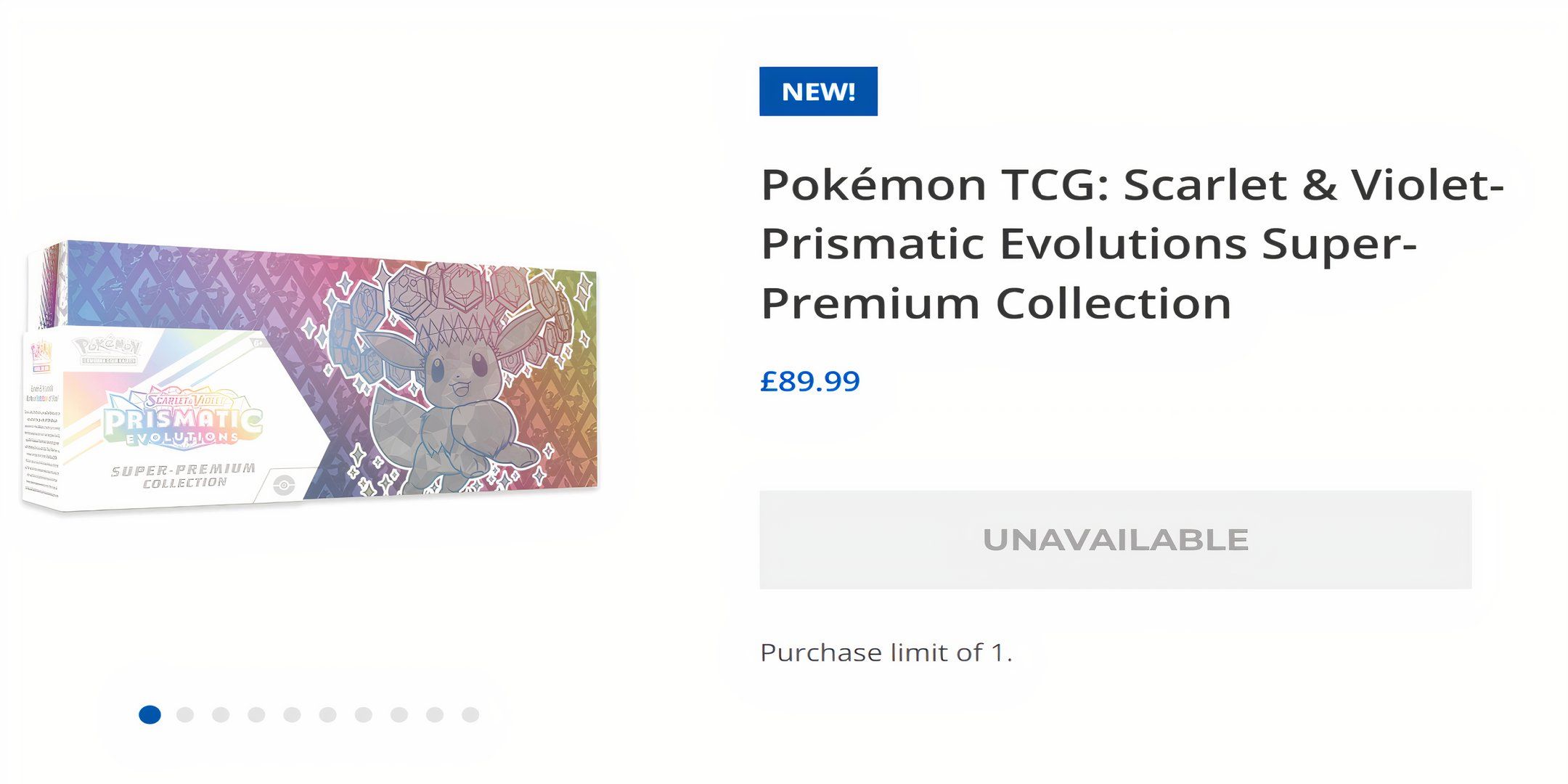 pokemon center prismatic evolutions super premium collection sold out