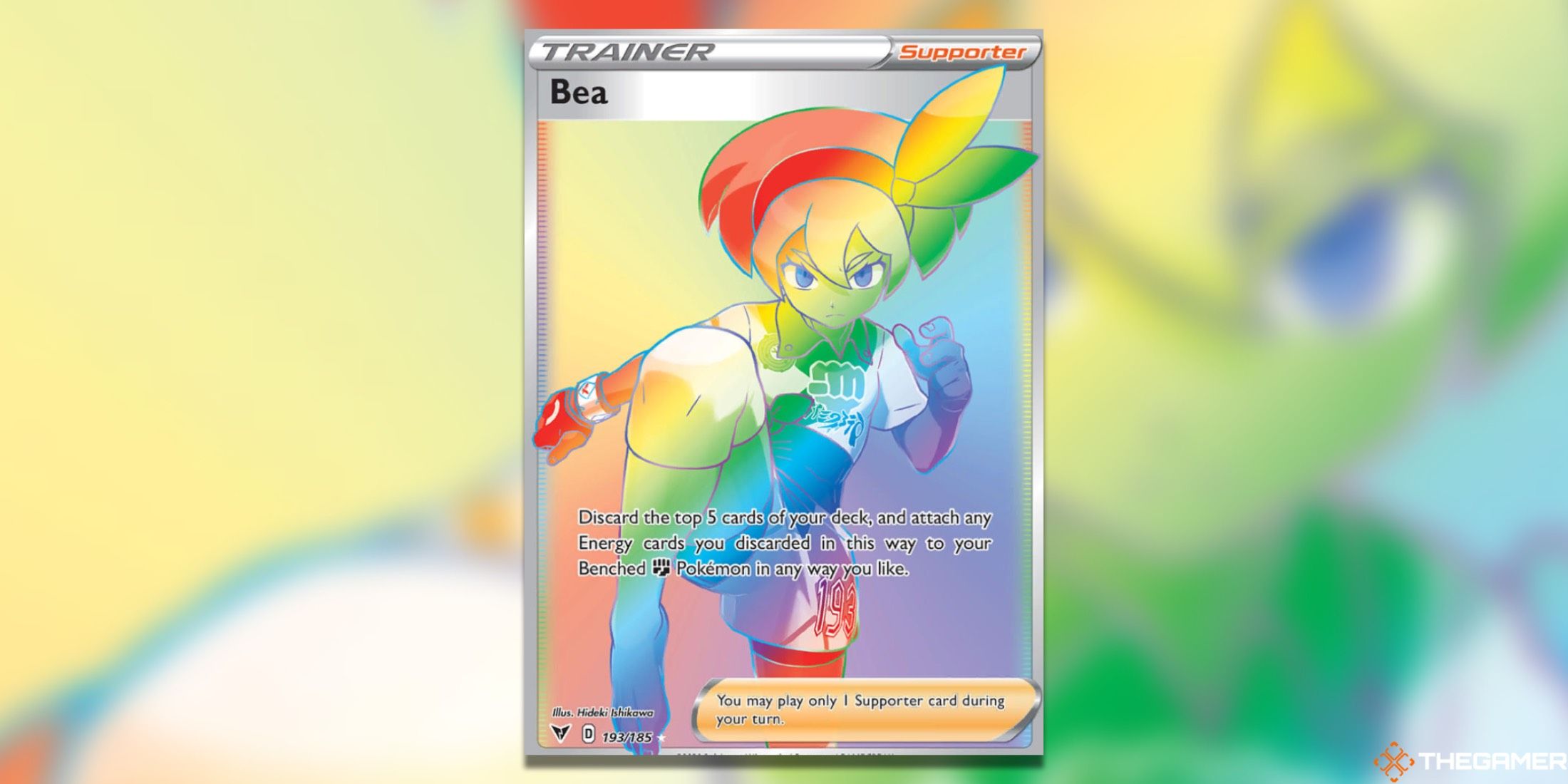 The Vivid Voltage Bea Secret Rare from the Pokemon TCG.