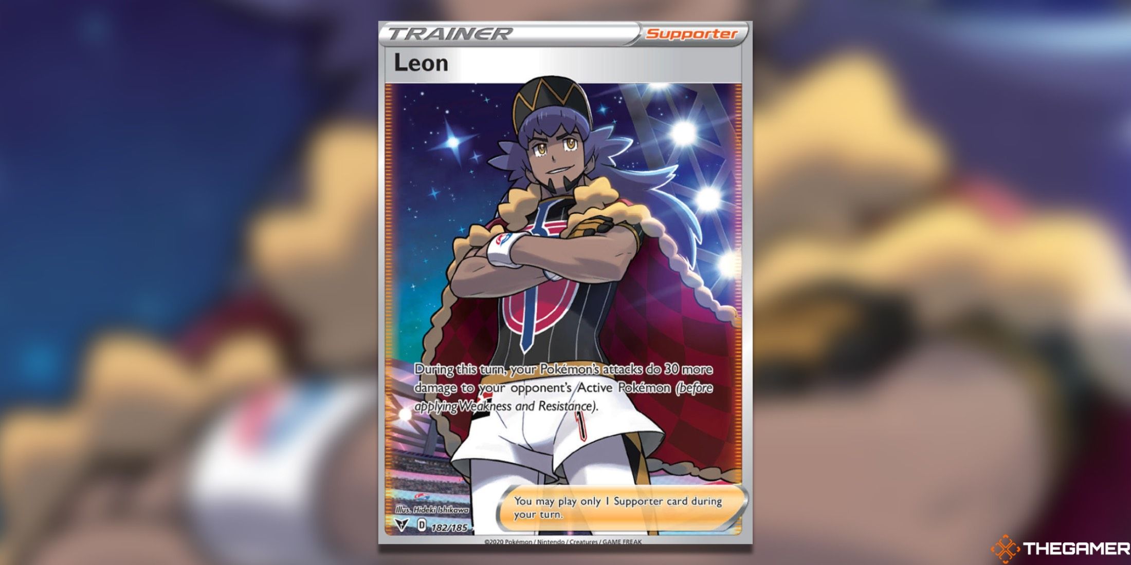 The Vivid Voltage Leon Full Art from the Pokemon TCG.