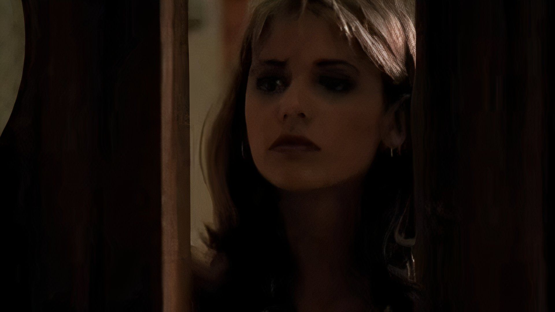 Sarah Michelle Gellar in and as Buffy the Vampire Slayer.