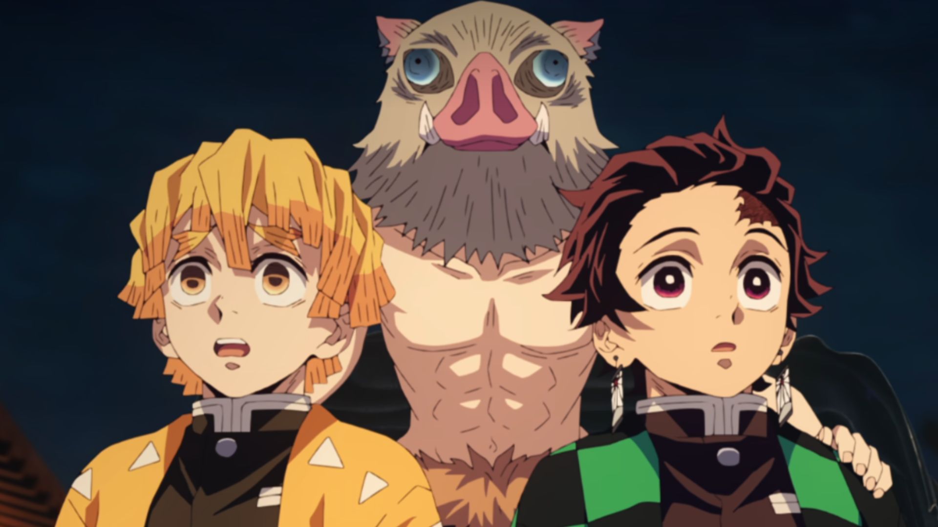 Tanjiro, Zenitsu and Inosuke are shown in Demon Slayer.