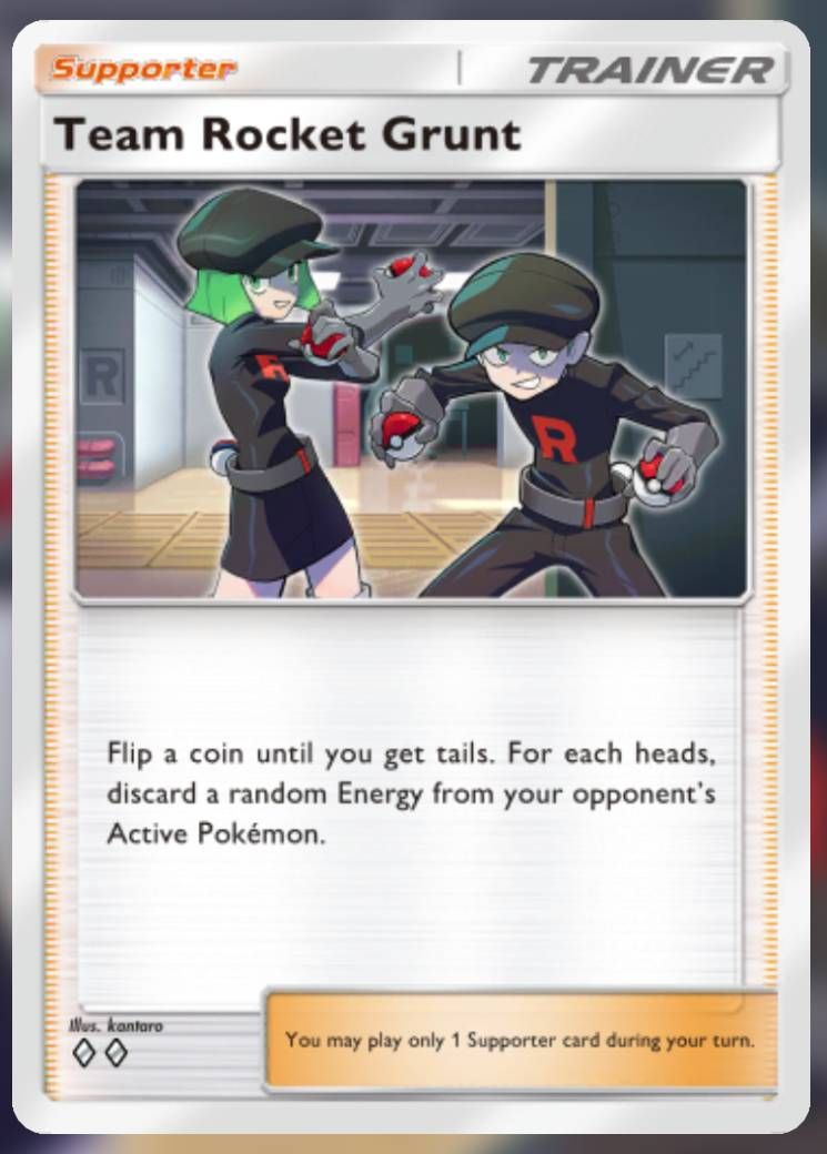 The Team Rocket Grunt card, in Pokemon TCG Pocket.