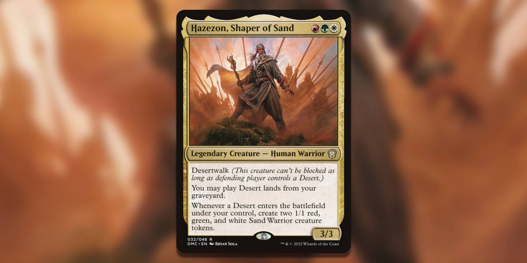 The Magic The Gathering card Hazezon Shaper of Sand by Bryan Sola.