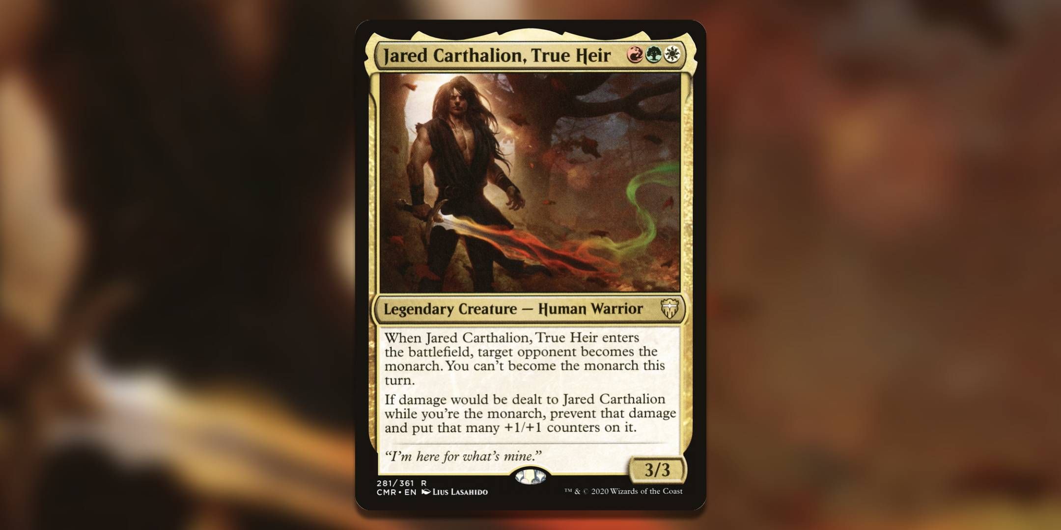 The Magic The Gathering card Jared Carthelion True Heir by Lius Lashido.