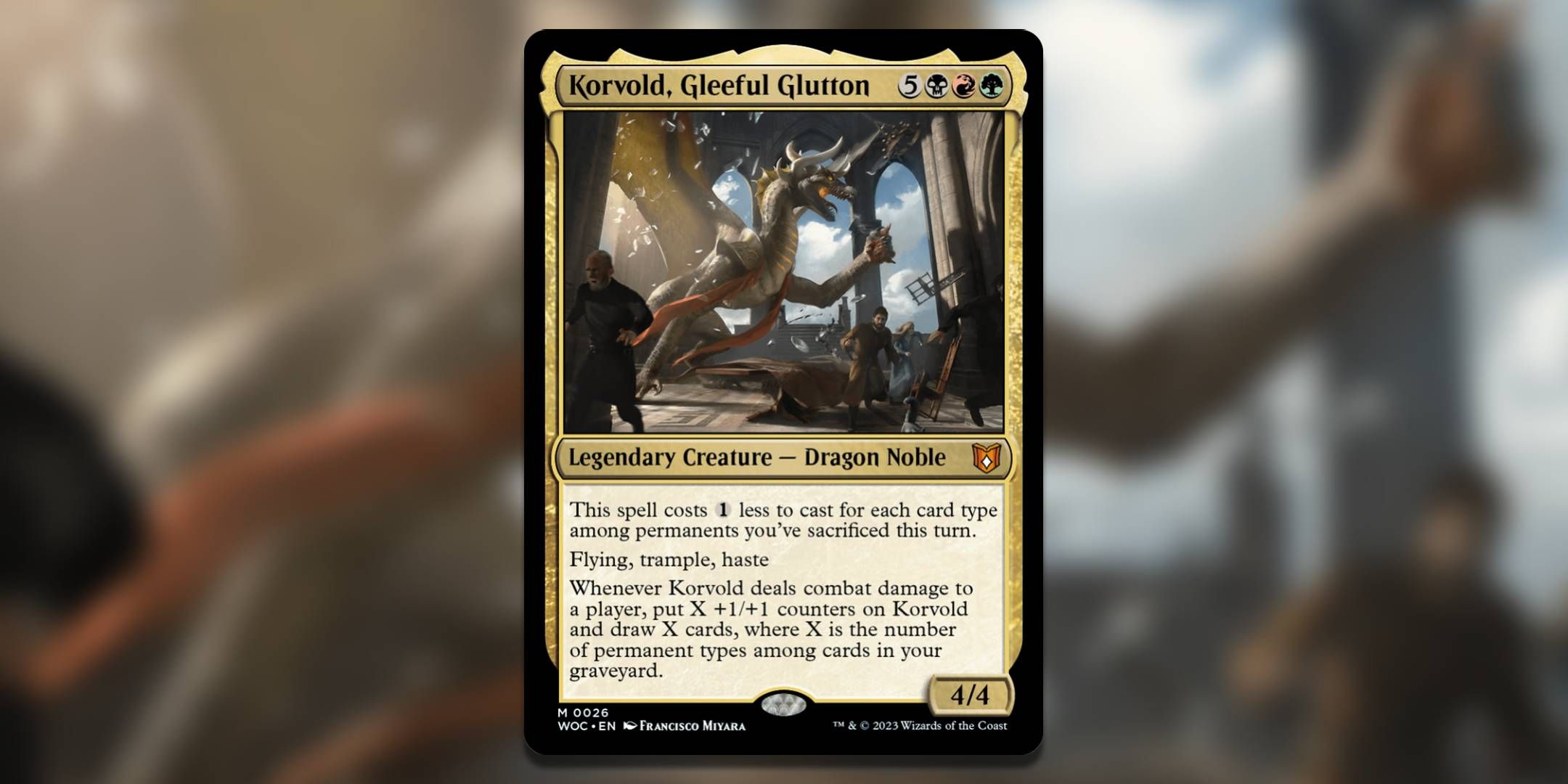 The Magic The Gathering card Korvold Gleeful Glutton by Francisco Miyara