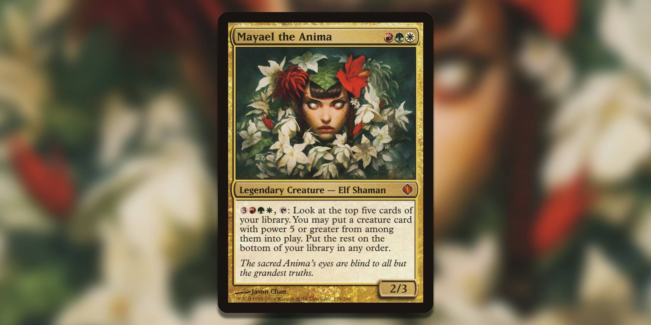 The Magic The Gathering card Mayael the Anima by Jason Chan.