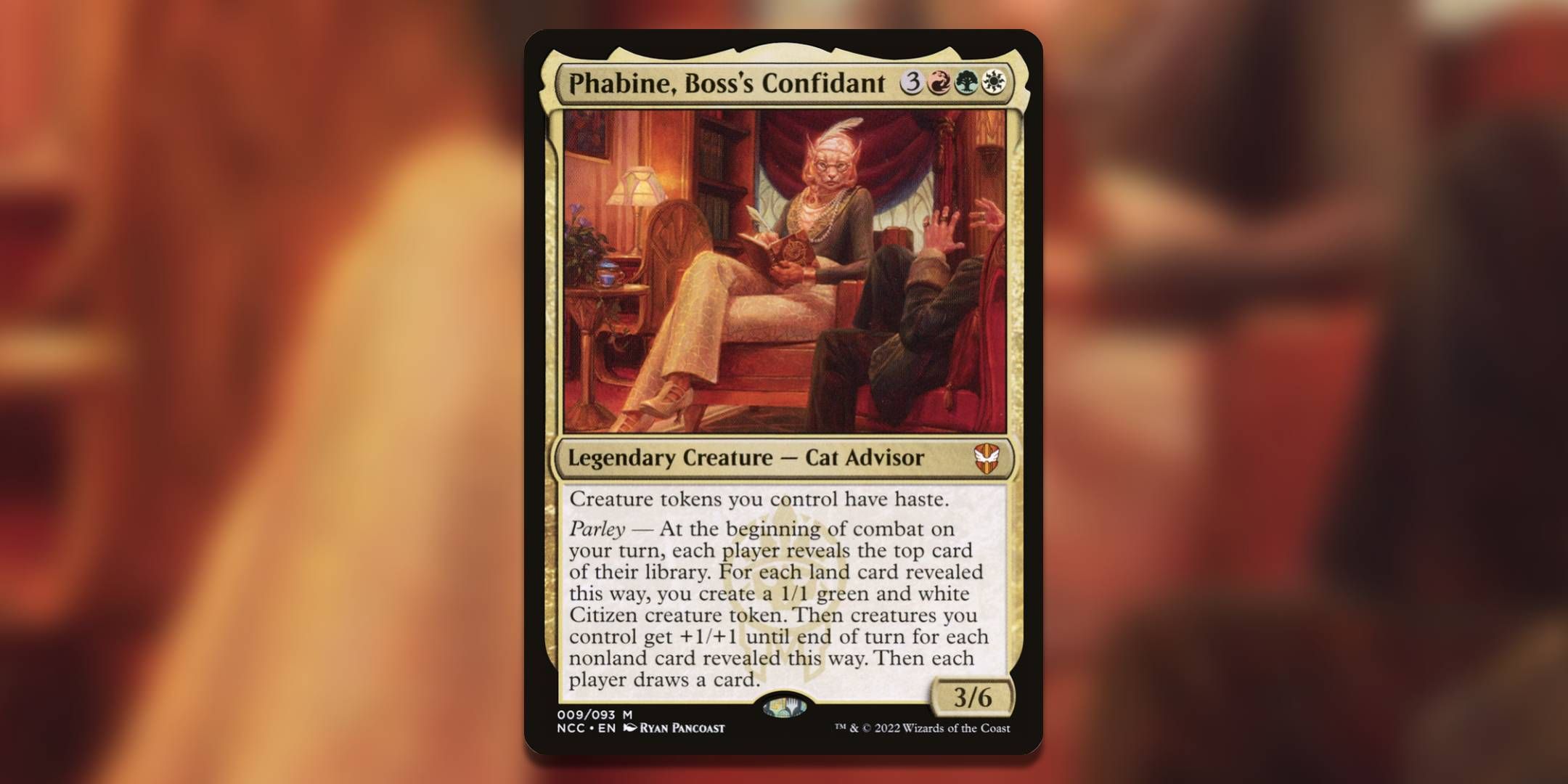 The Magic The Gathering card Phabine Bosss Confidant by Ryan Pancoast.