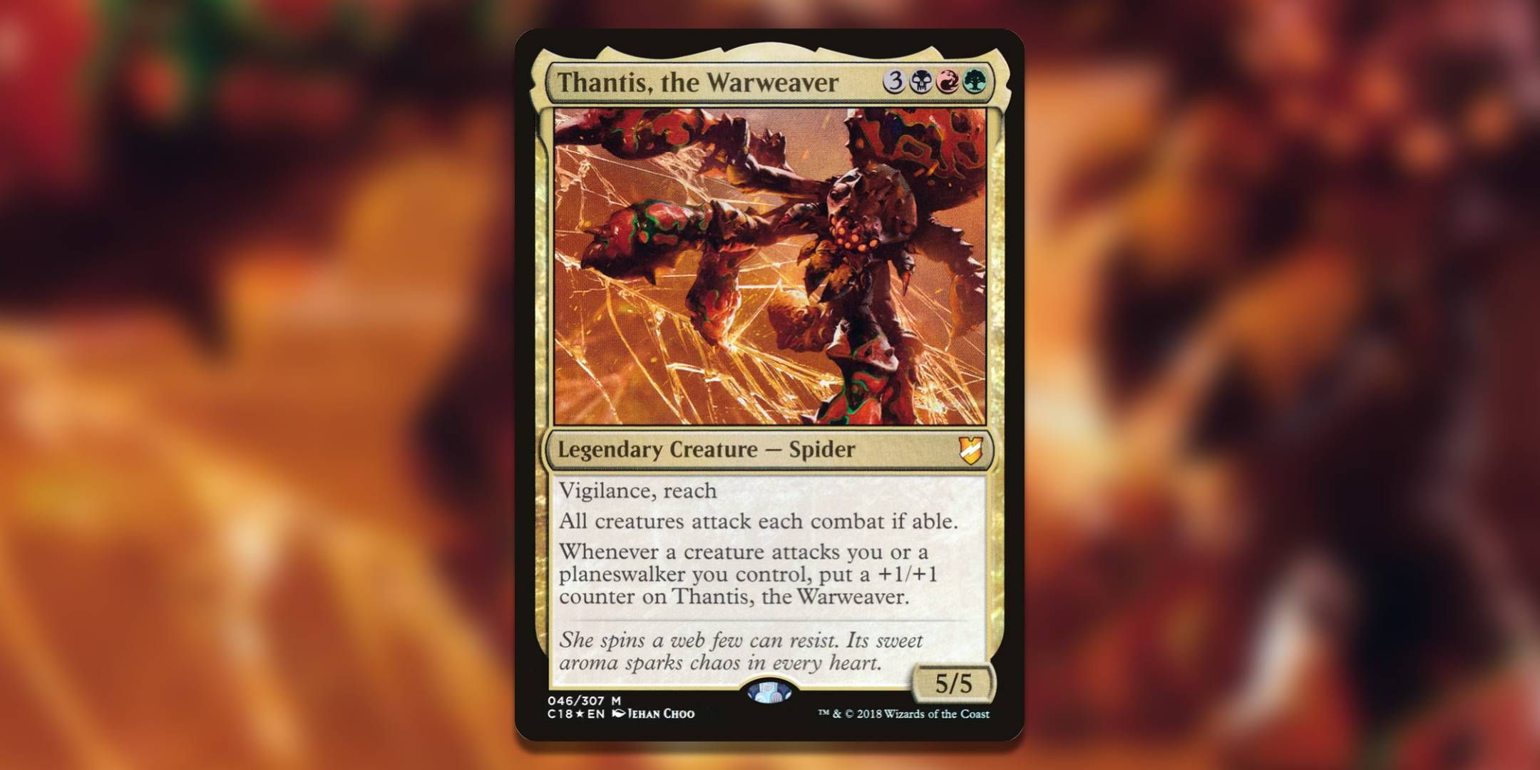 The Magic The Gathering card Thrantis the Warweaver by Jehan Choo.
