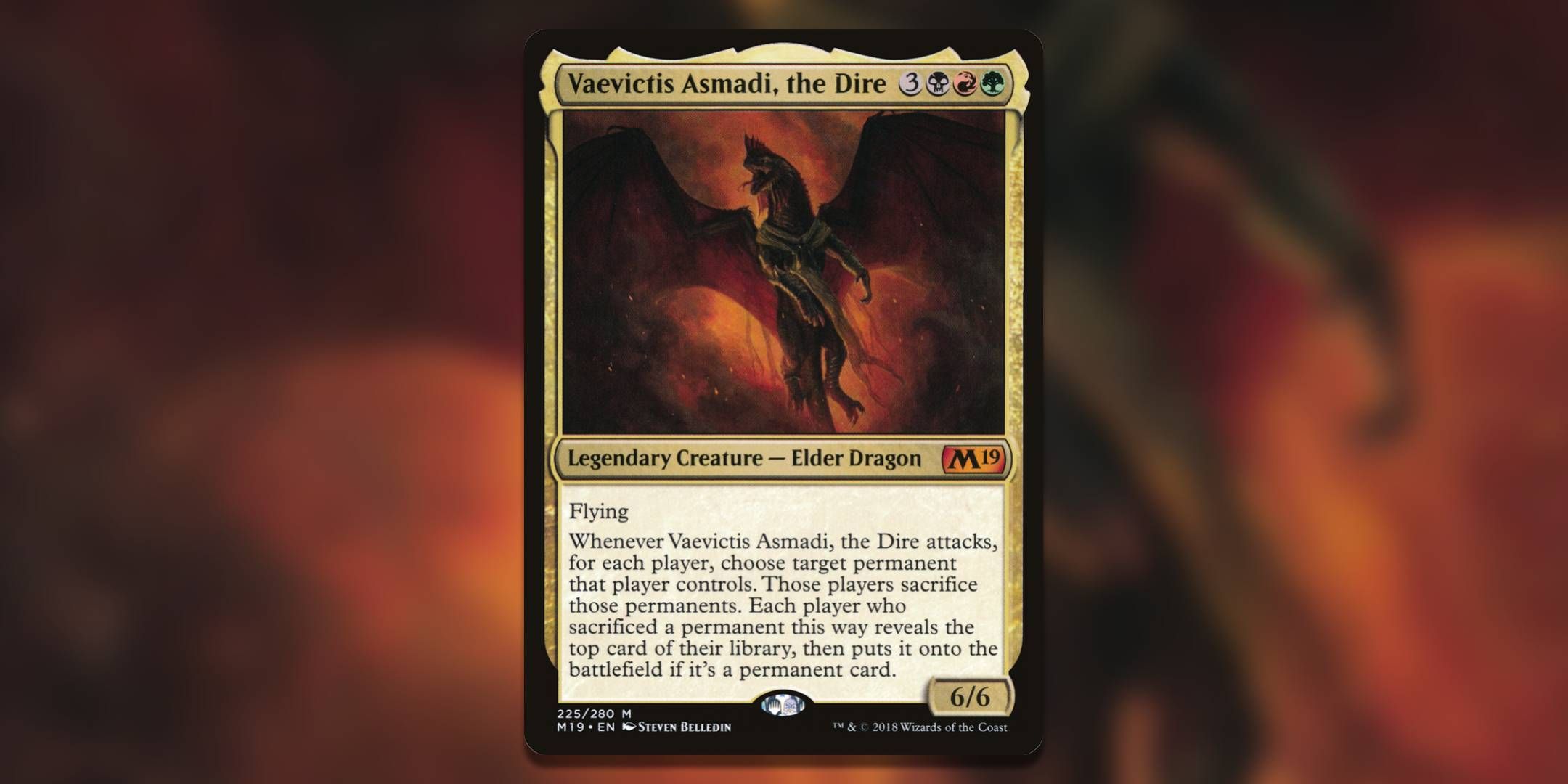 The Magic The Gathering card Vaevictis Asmadi the Dire by Steven Belledin.