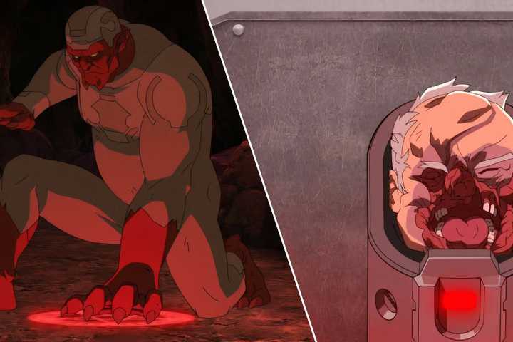 Damien Darkblood in hell, and Conquest in Cecil's prison.