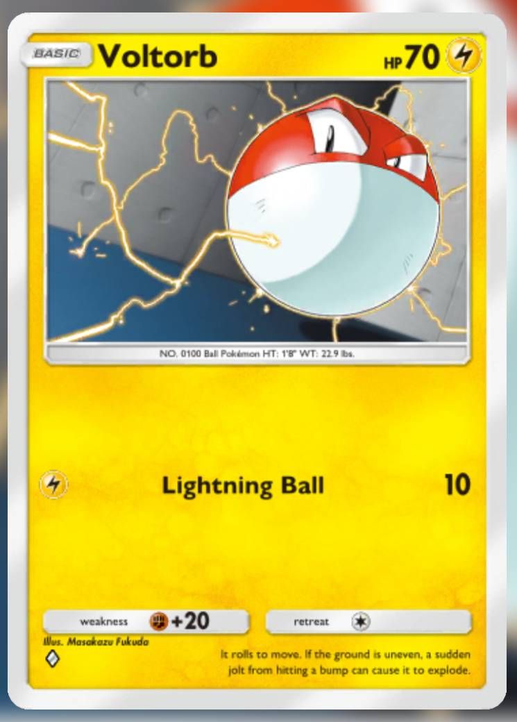 The Voltorb card, from Shining Revelry.