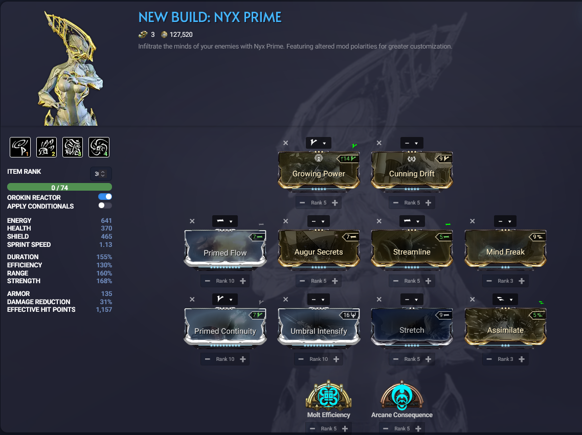Warframe Nyx Endgame Build