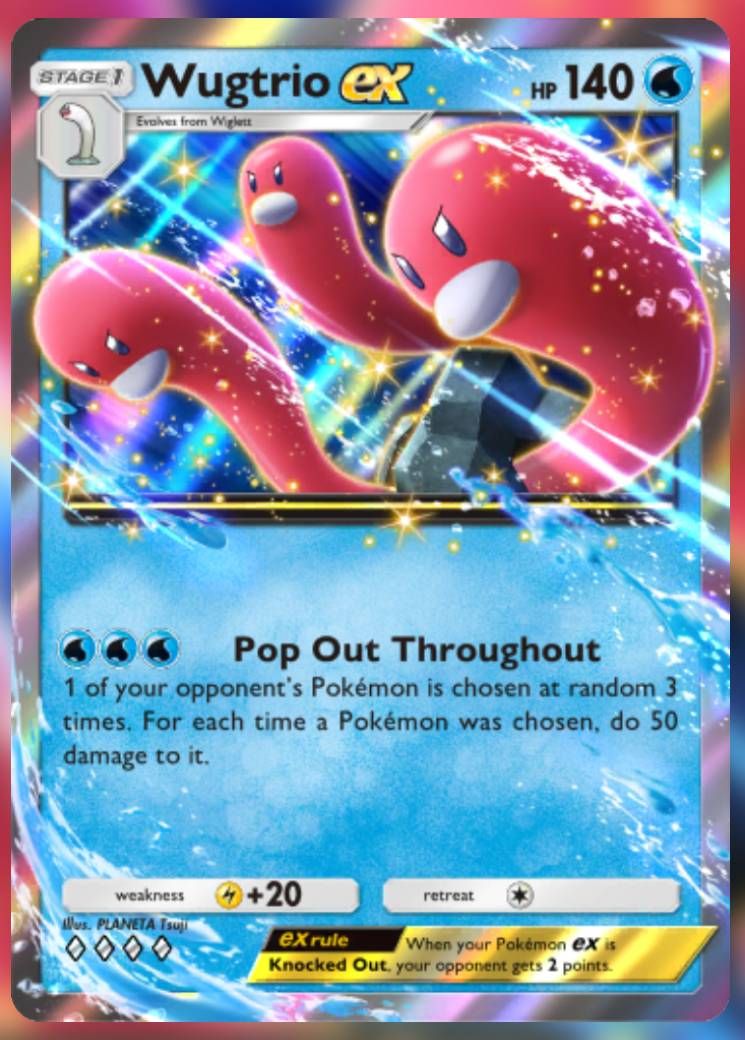 The Wugtrio ex card, from Shining Revelry.