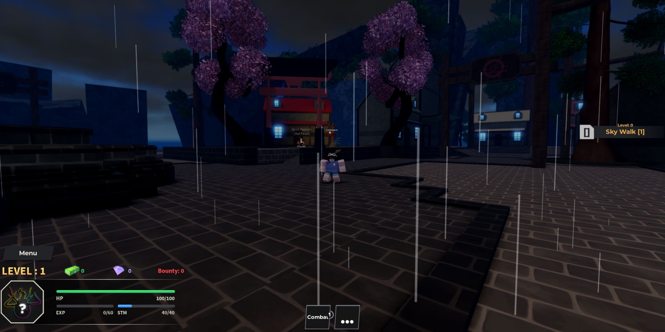 A player starting Haze Piece on Roblox.