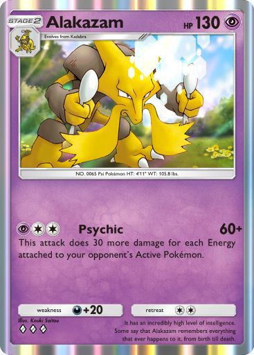 The Alakazam card in Pokemon TCG Pocket.