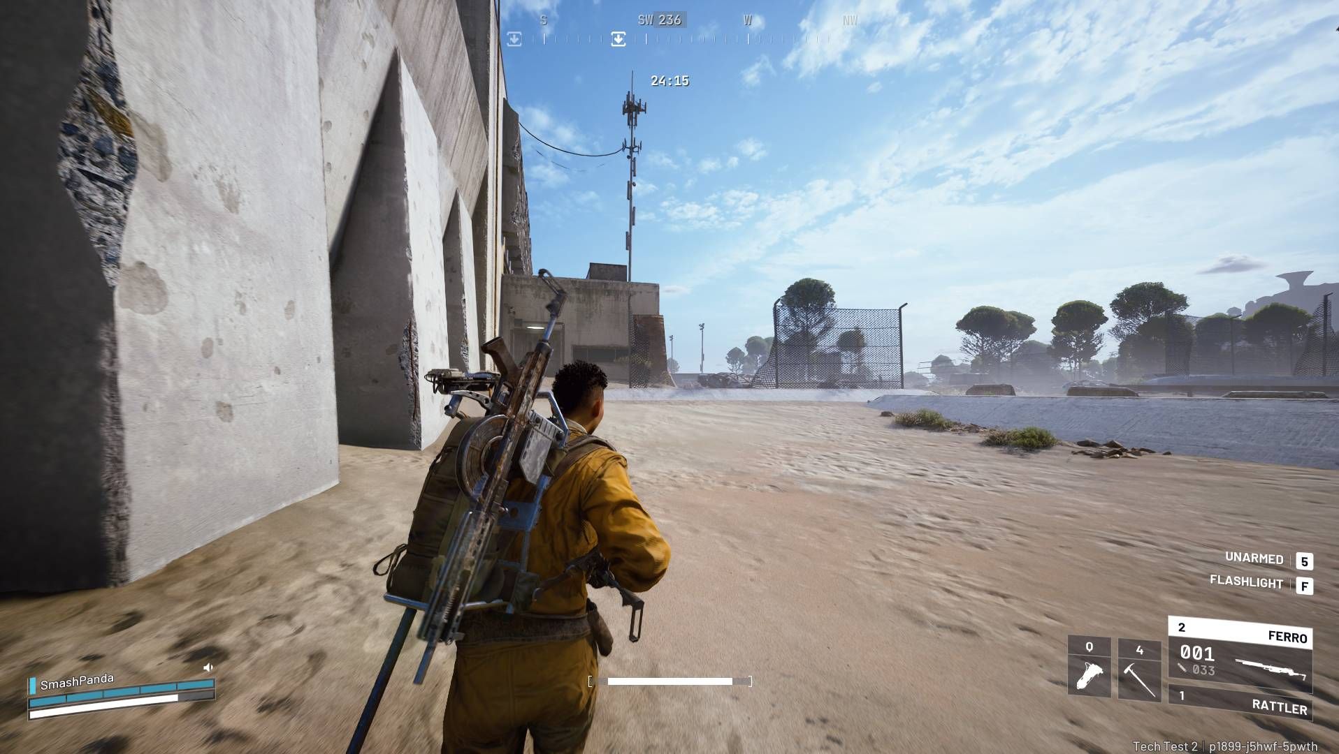 Arc Raiders - running in the desert.