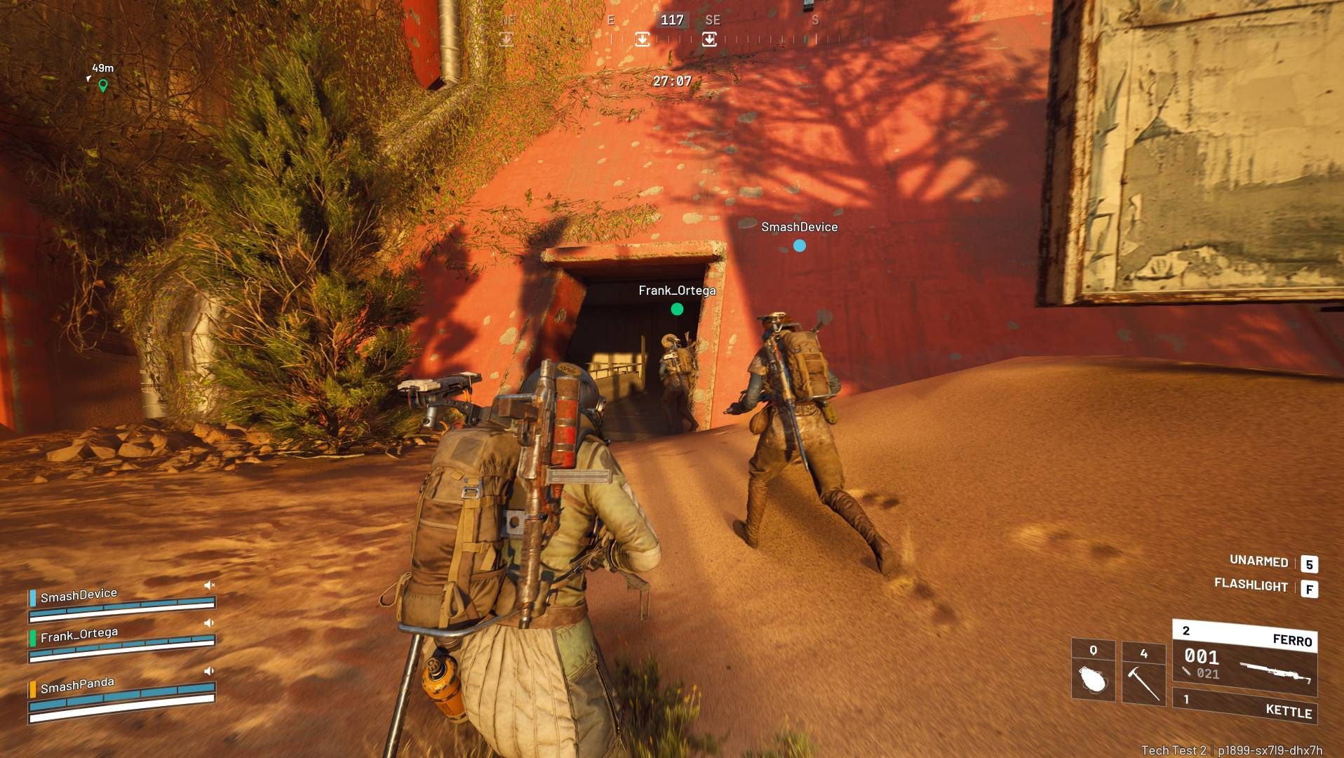 Arc Raiders - three raiders entering a tunnel.