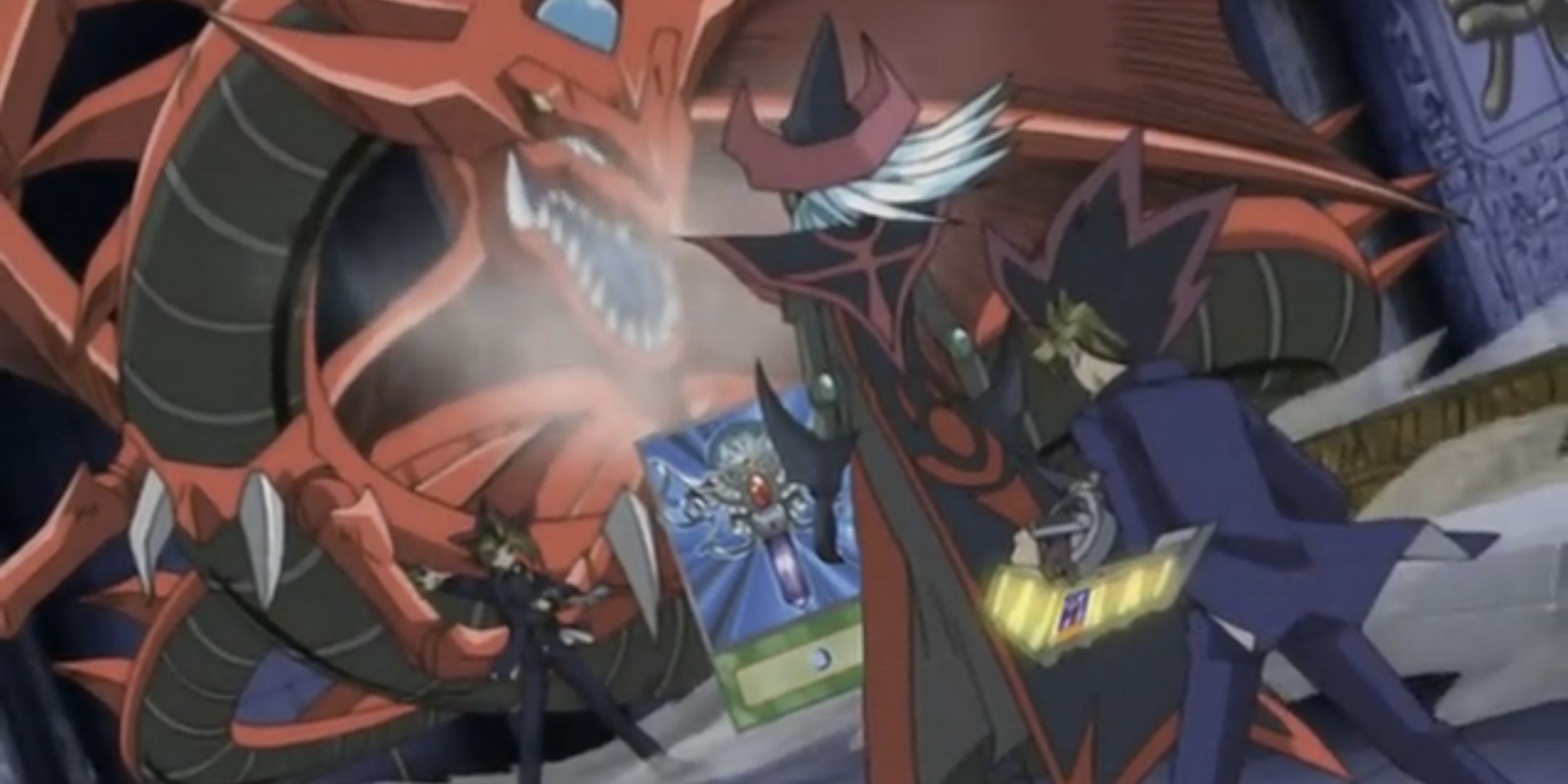 Atem Summons Slifer against Yugi in the final duel of Yu-Gi-Oh!