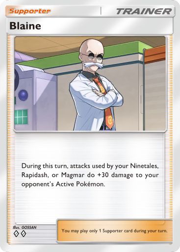 The Blaine card in Pokemon TCG Pocket.
