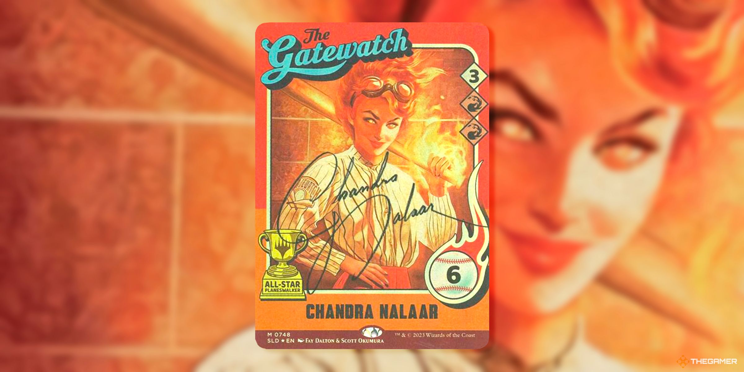 Chandra Nalaar (Autographed Mythic, Secret Lair Bonus 748) Card By Fay Dalton And Scott Okumura From Magic: The Gathering's Secret Lair Drops.