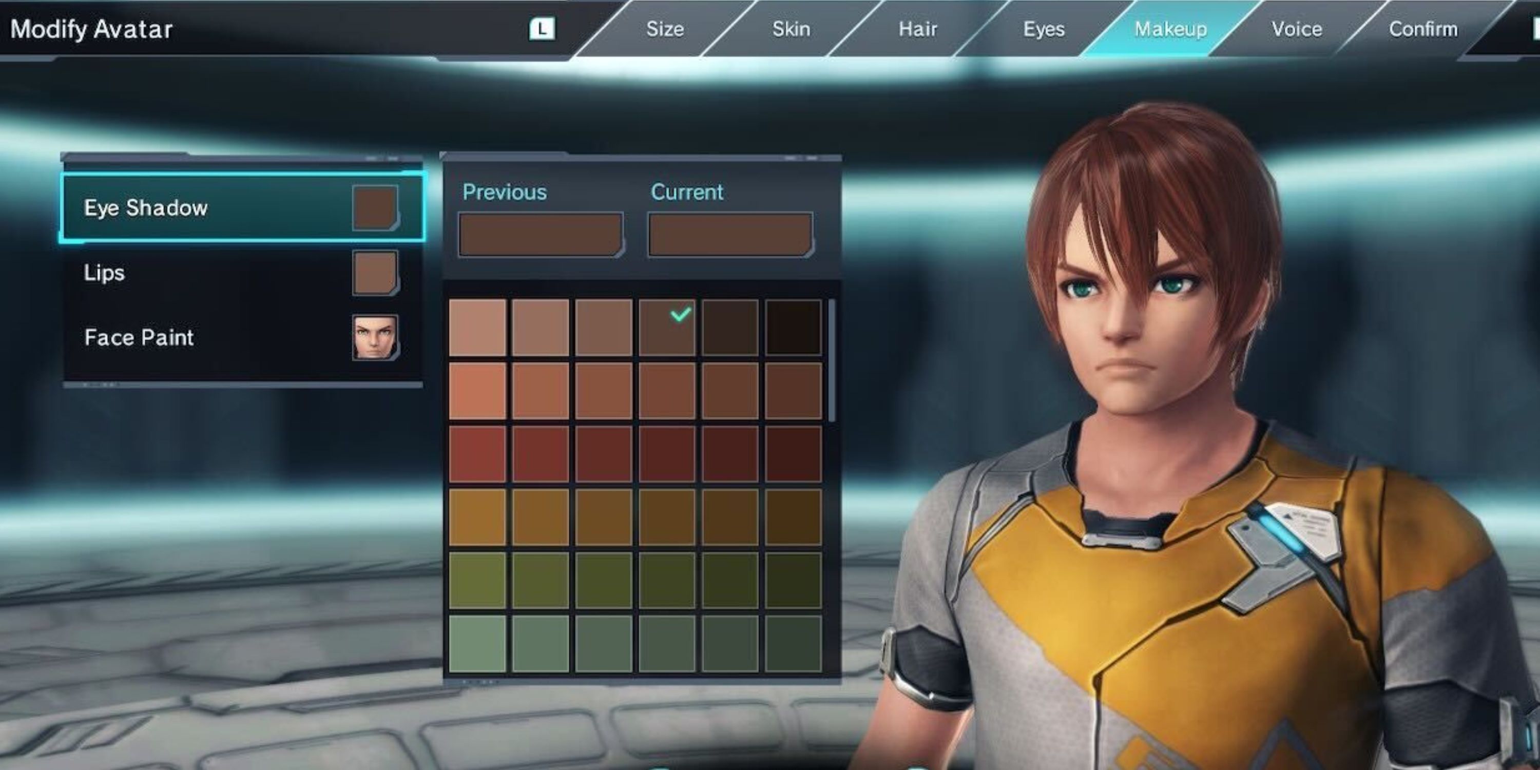 Character creation screen in Xenoblade Chronicles X Definitive Edition.