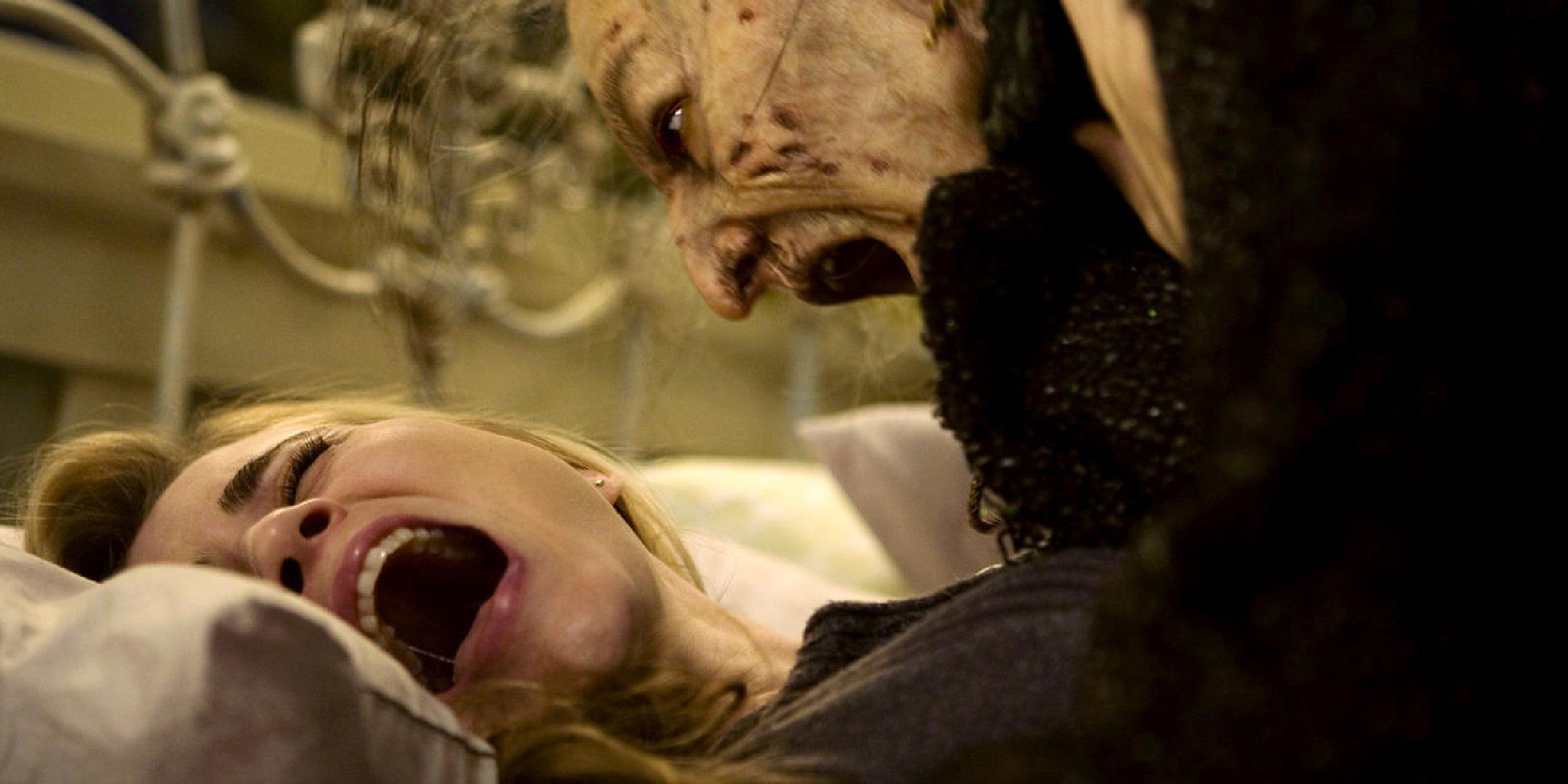 The main character being tormented by a woman in Drag Me to Hell.