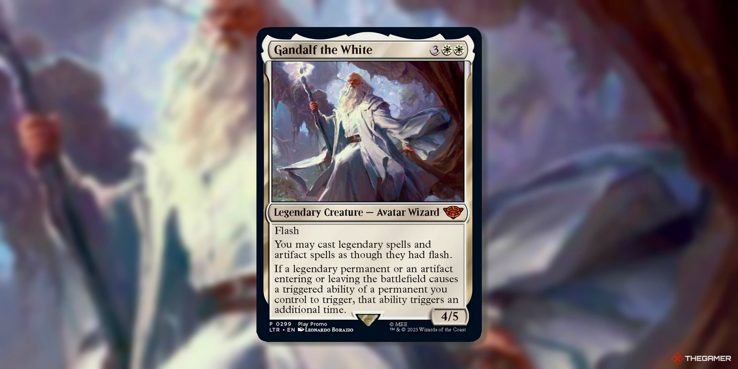 Gandalf The White (Pro Tour Promo, 299) Legendary Creature Card By Leonardo Borazio From Magic: The Gathering.