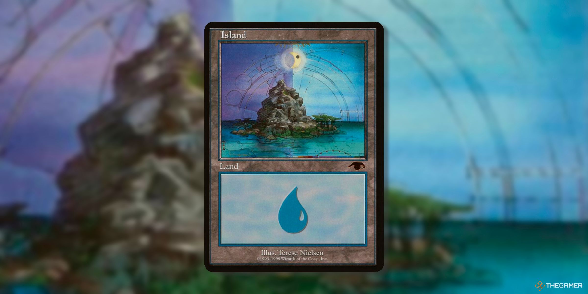 Island - Guru (Guru Lands Promo) Land Card By Terese Nielsen From Magic: The Gathering.
