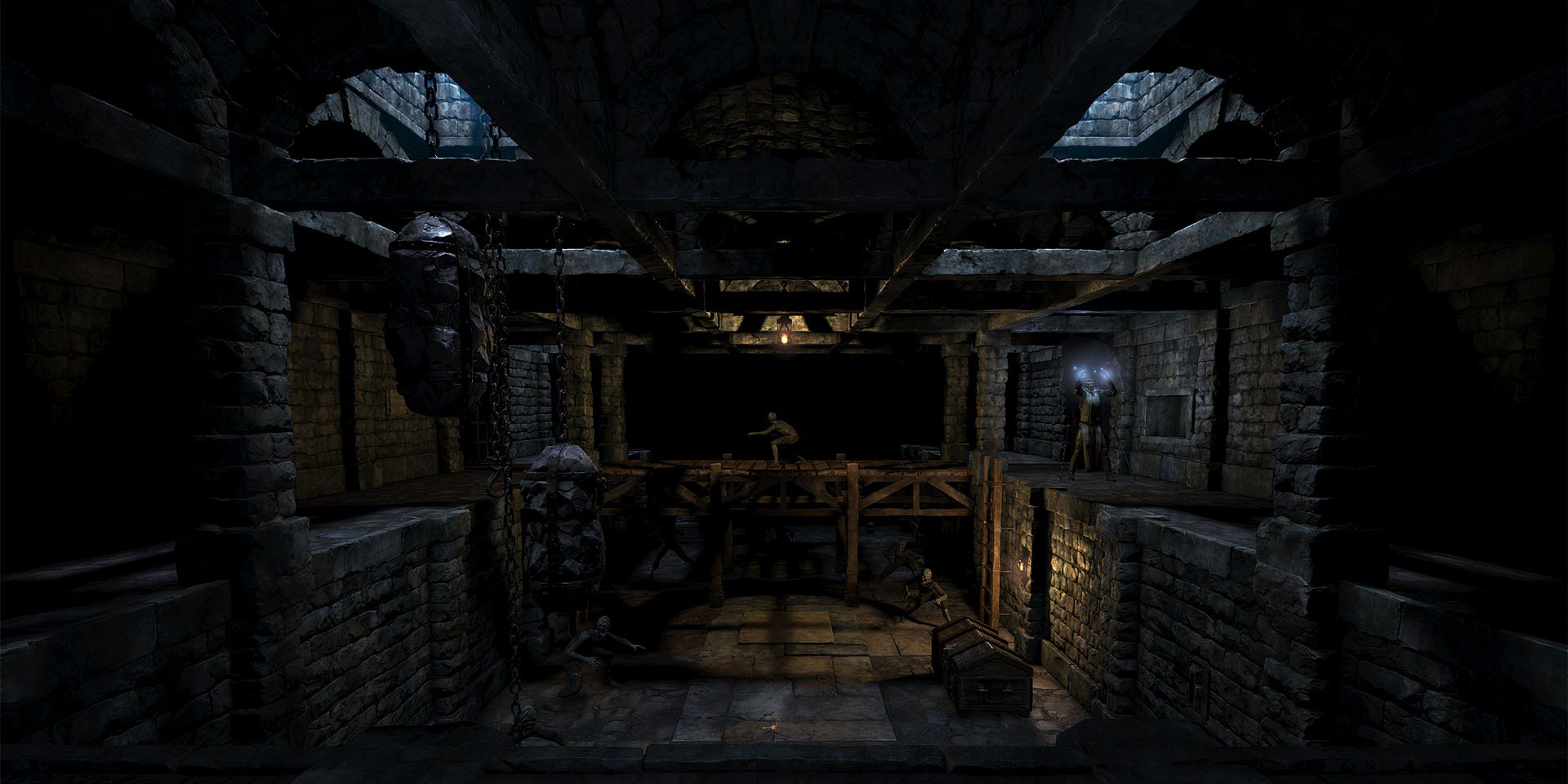 An in-game screenshot of a dungeon in the Legend of Grimrock 2.