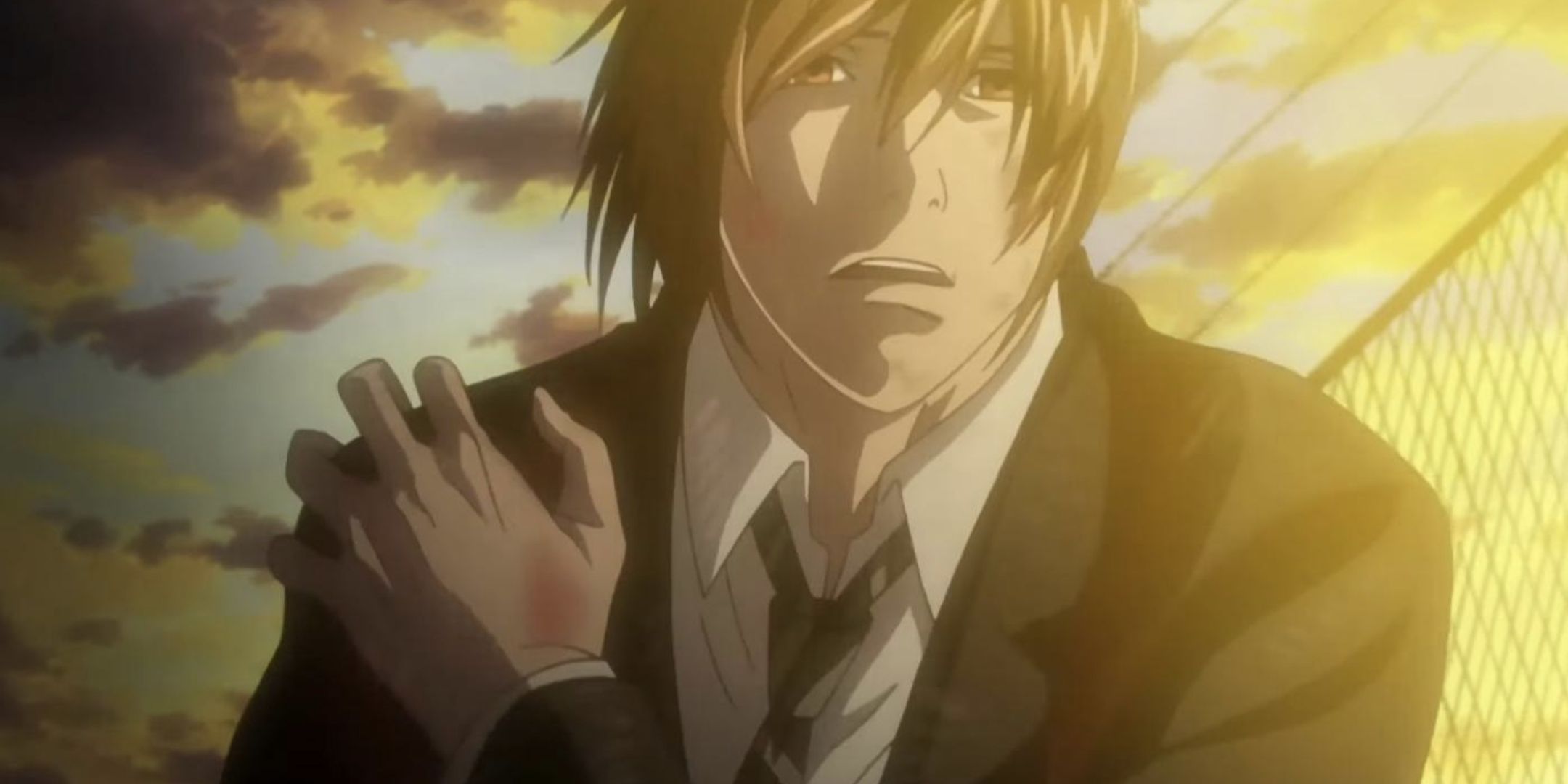 Light Yagami runs away, powerless at the end of Death Note.