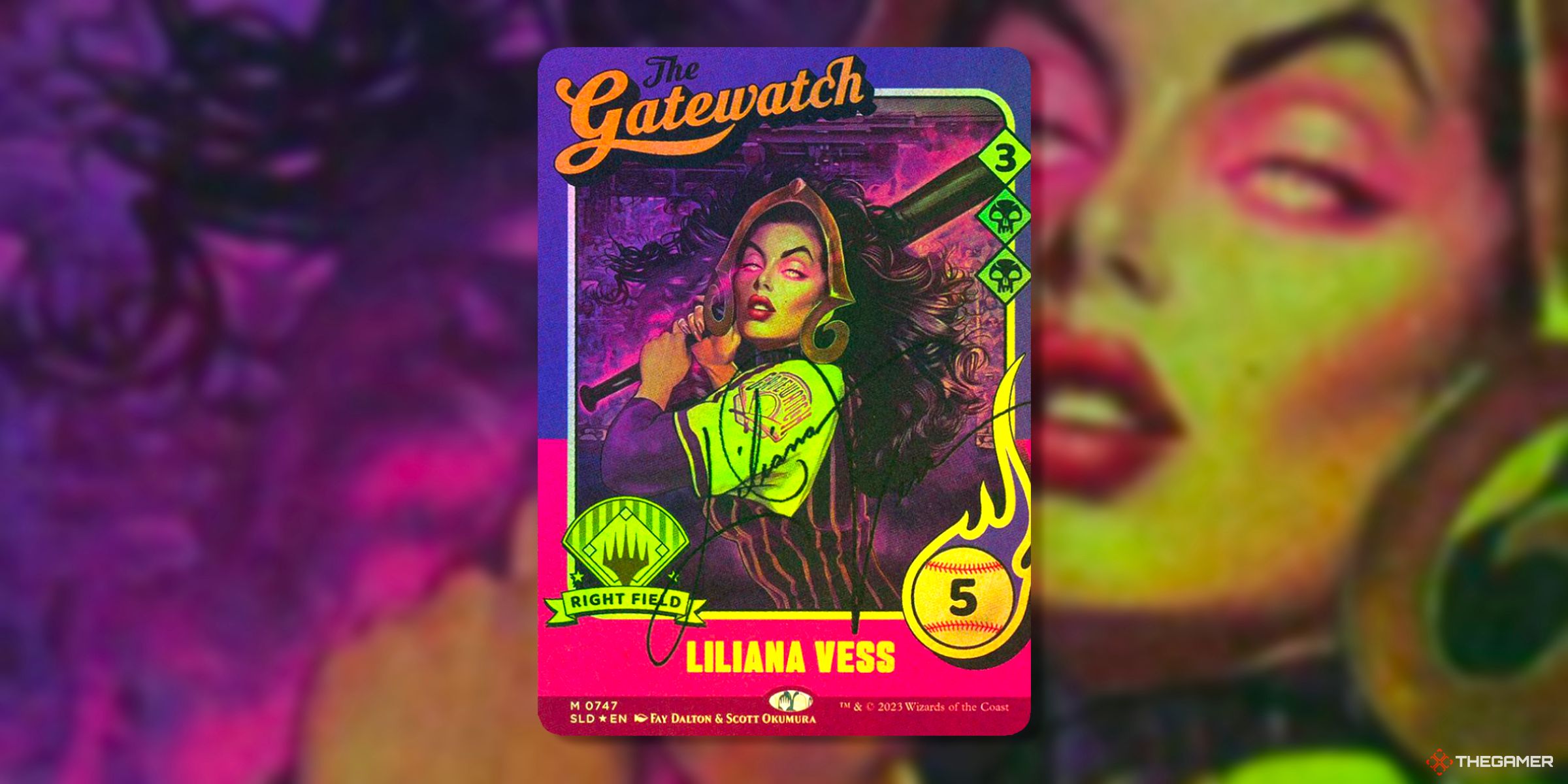 Liliana Vess (Autographed Mythic, Secret Lair Bonus 747) Card By Fay Dalton And Scott Okumura From Magic: The Gathering's Secret Lair Drops.