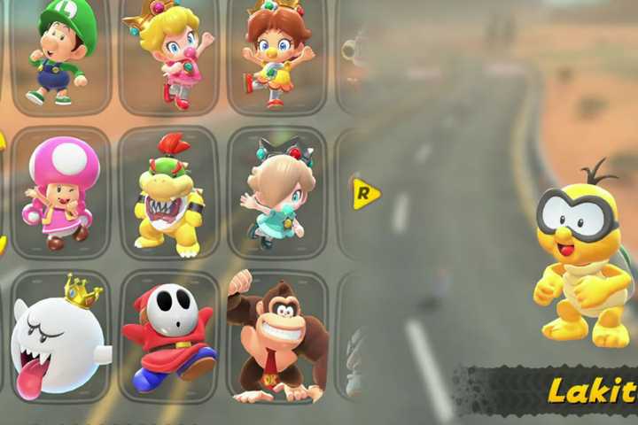 Lakitu on the Mario Kart World character roster.