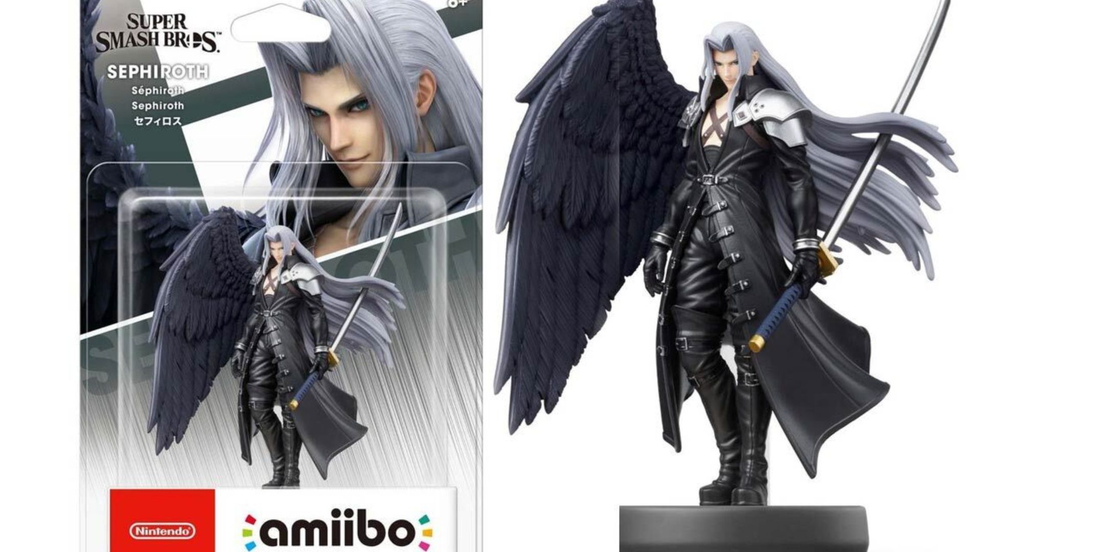 Sephiroth amiibo on a white background.