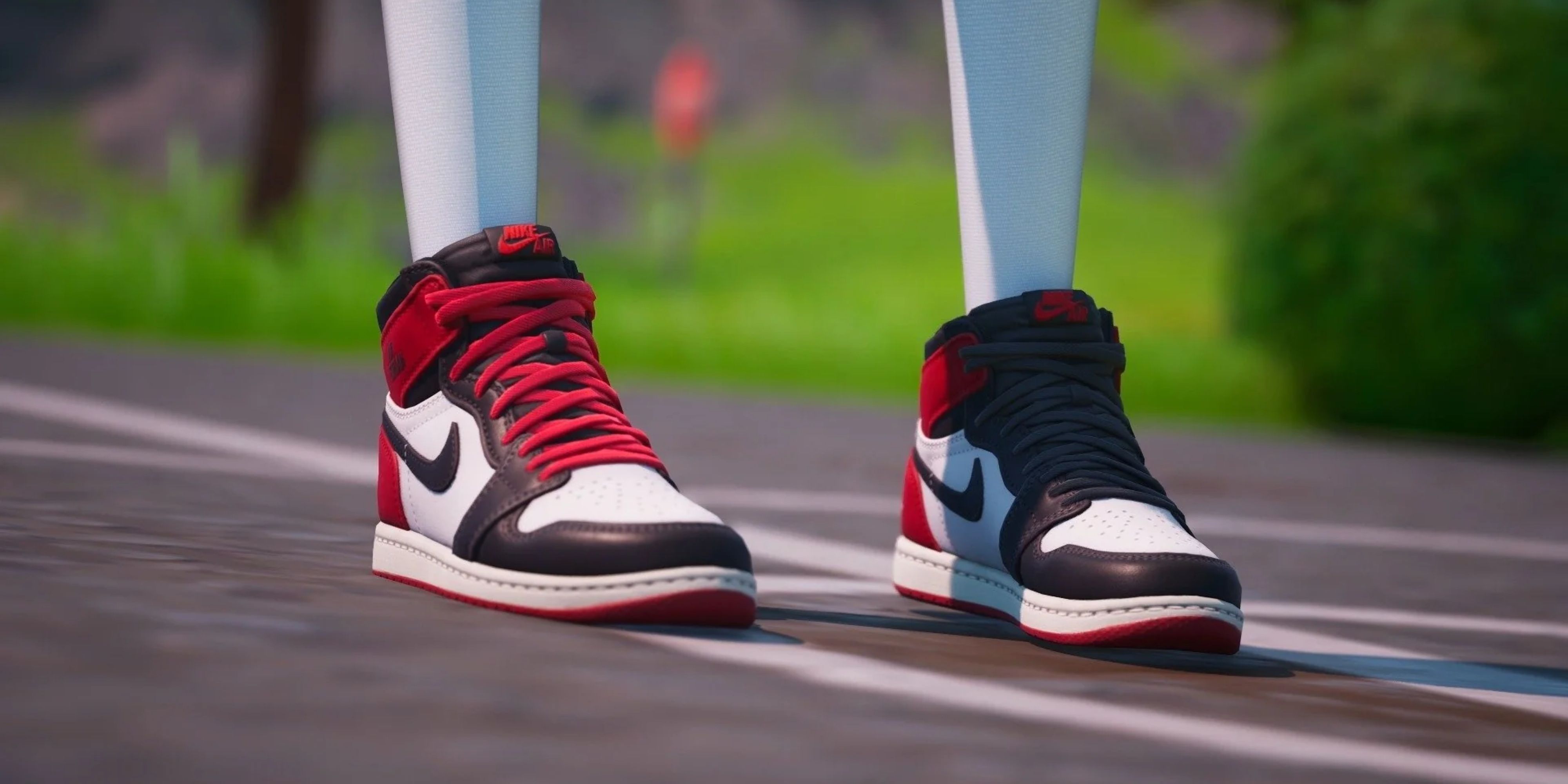 someone wearing nike jordans in fortnite.