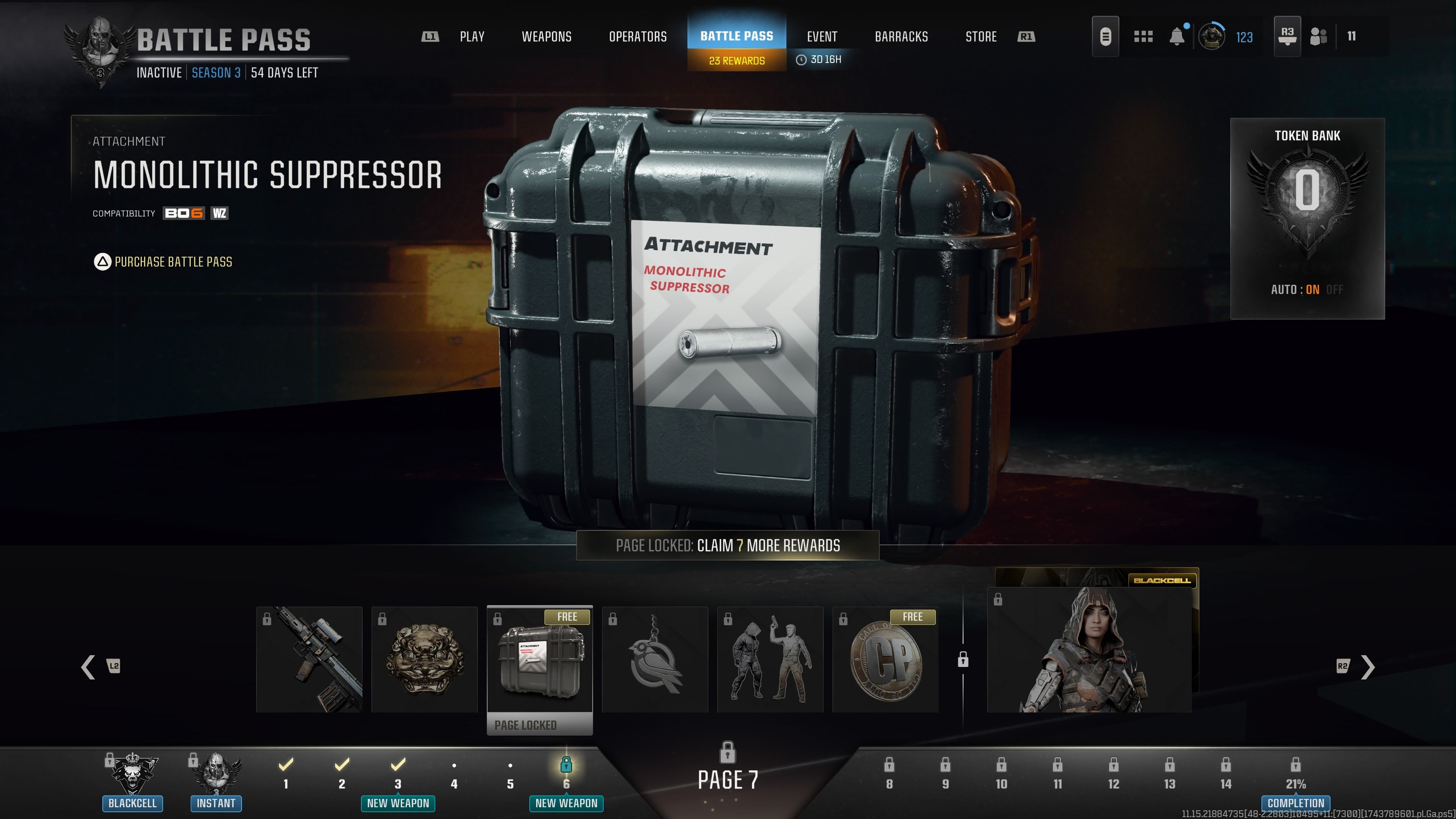 Monolithic Suppressor in the battle pass page - bo6