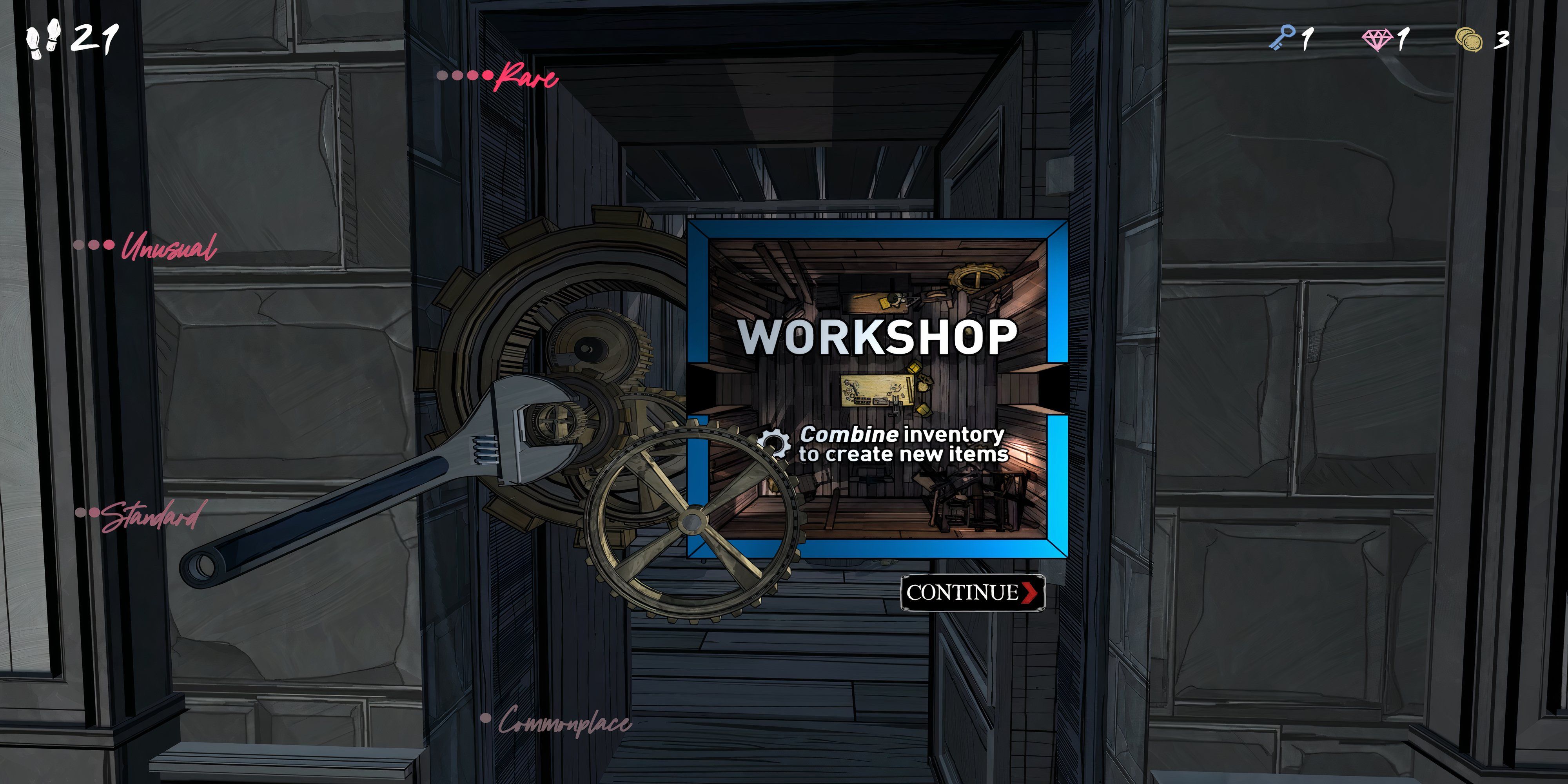 player drafting the workshop in blue prince.