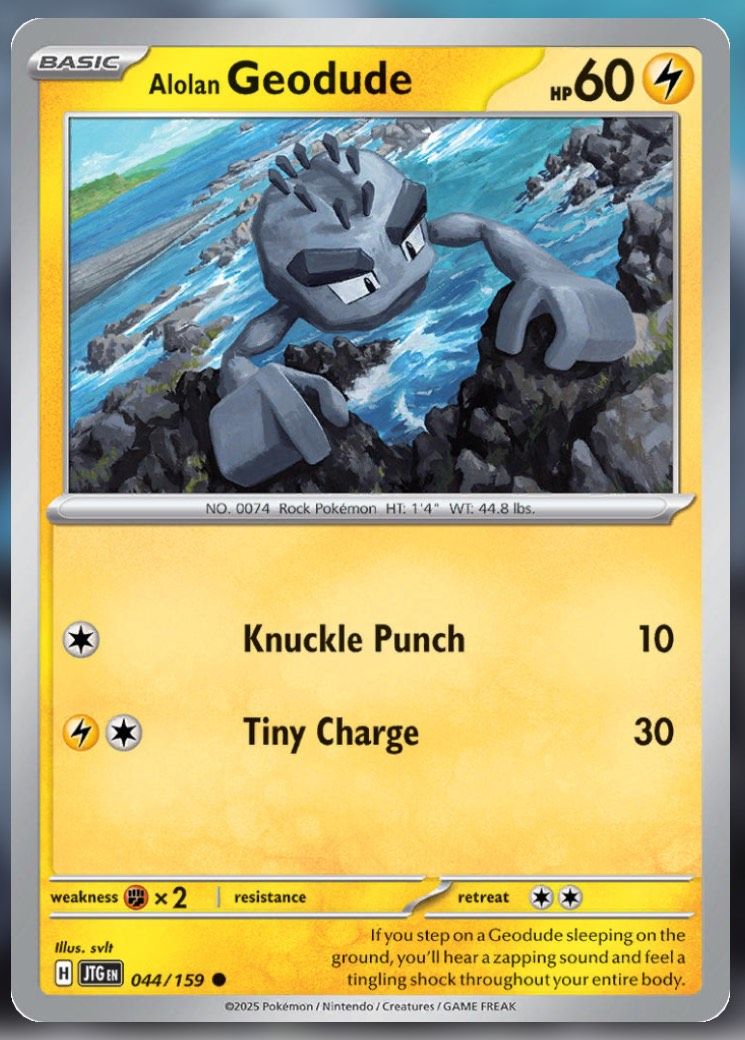Pokemon TCG Journey Together Set List Alolan Geodude 44-1