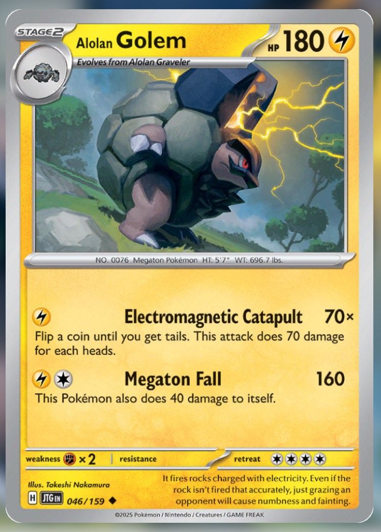 Pokemon TCG Journey Together Set List Alolan Golem 46-1
