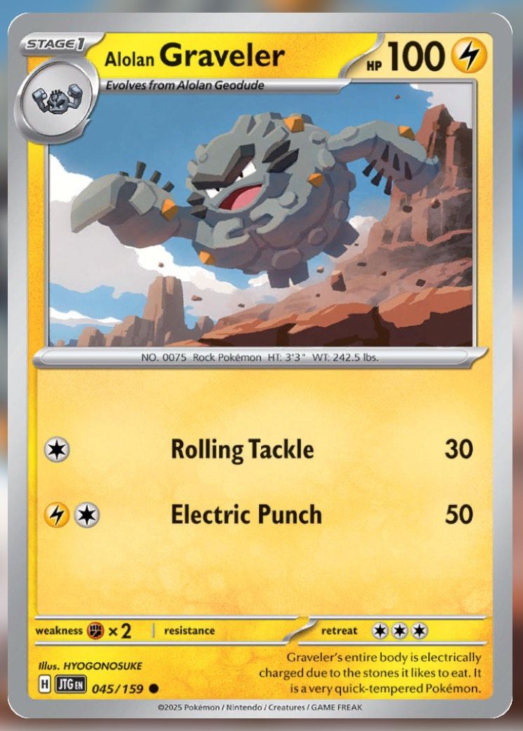Pokemon TCG Journey Together Set List Alolan Graveler 45-1
