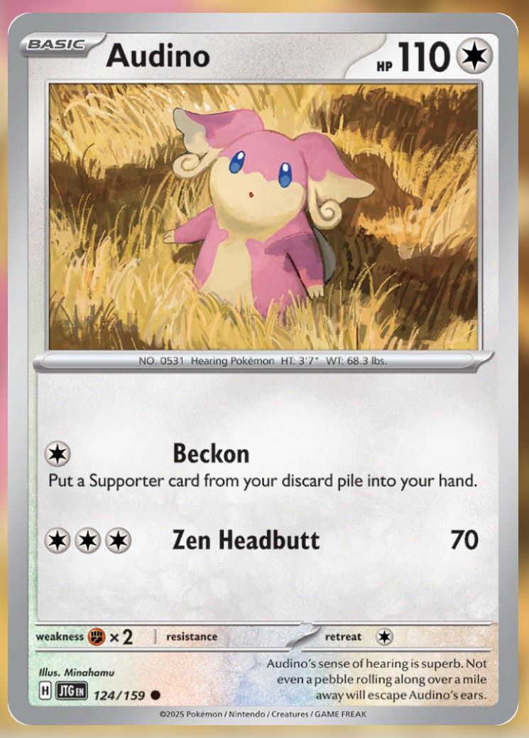 Pokemon TCG Journey Together Set List Audino 124