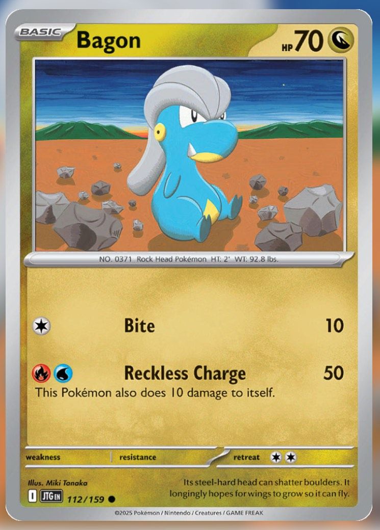 Pokemon TCG Journey Together Set List Bagon 112